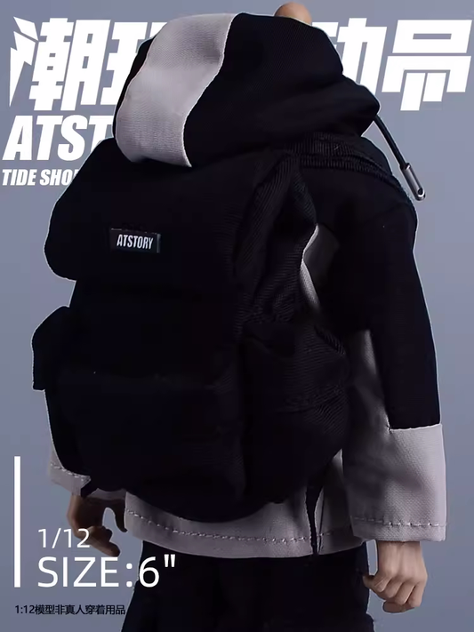Custom 1/12 Clothing Accessories Backpack for 1/12 6 inch figure