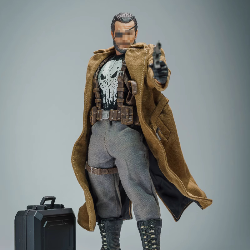 Custom 1/12 Clothing Accessories Punisher Coat Long