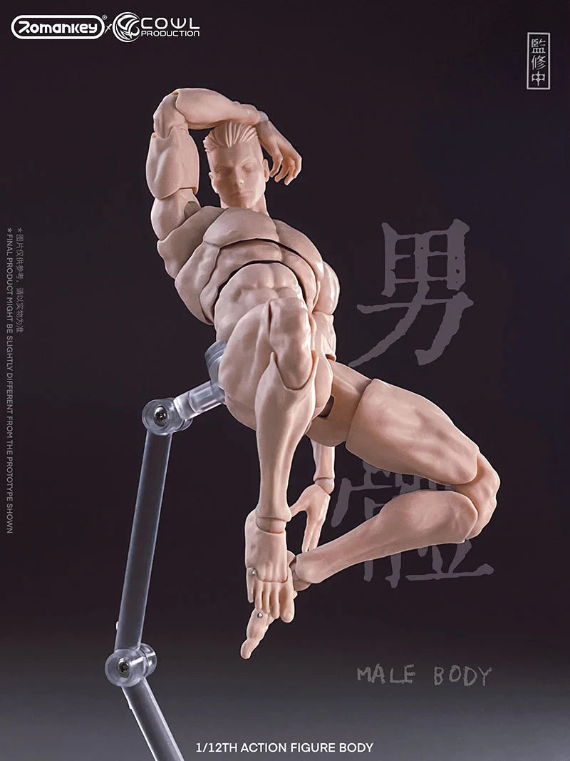 Romankey x COWL 1/12 Super Movable Male Body White, Yellow and Tan (Reissue)