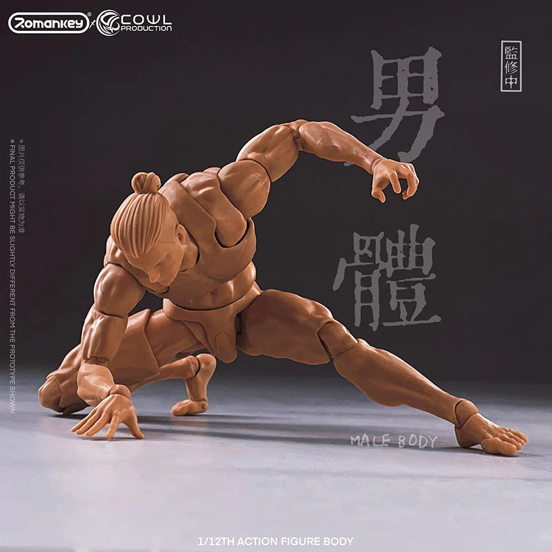 Romankey x COWL 1/12 Super Movable Male Body White, Yellow and Tan (Reissue)