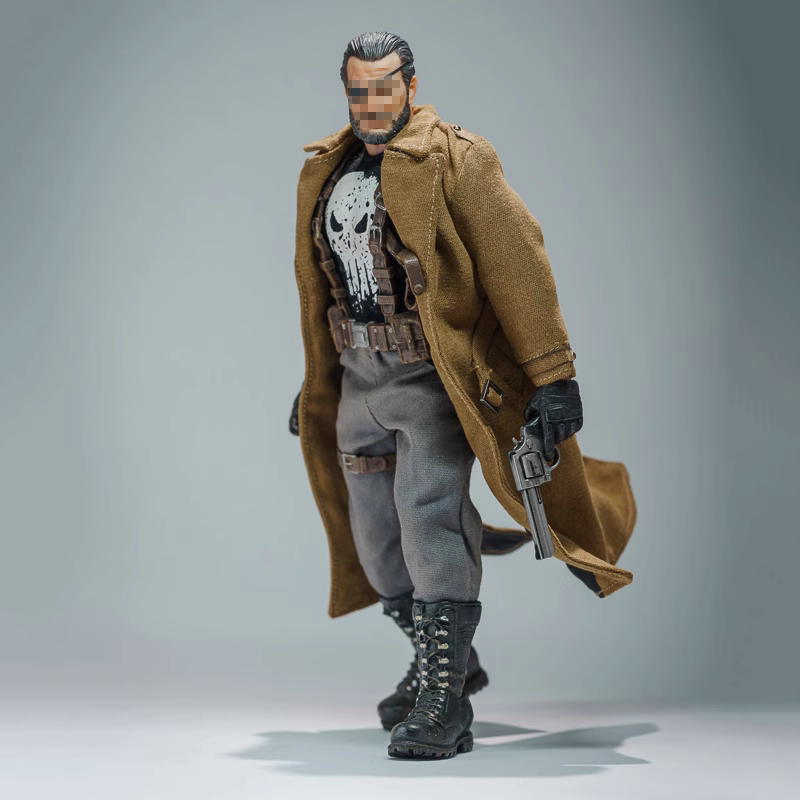 Custom 1/12 Clothing Accessories Punisher Coat Long