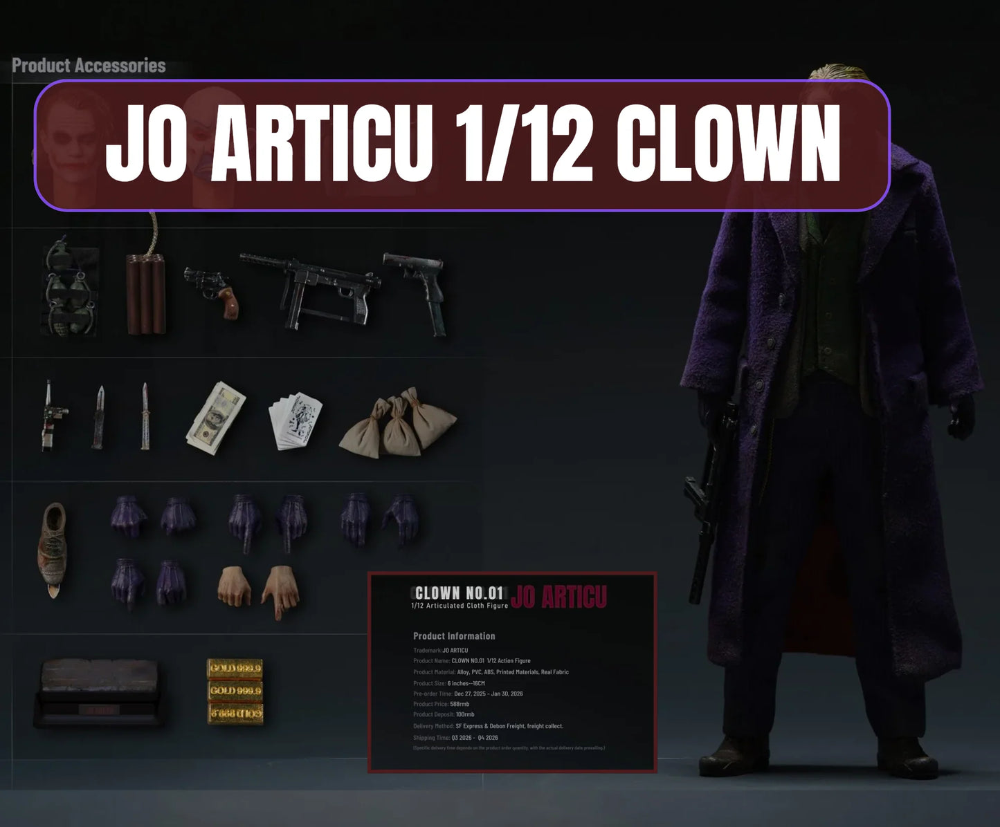 (Pre-Order) JO ARTICU 1/12 The Clown No.01 deluxe cloth action figure deluxe