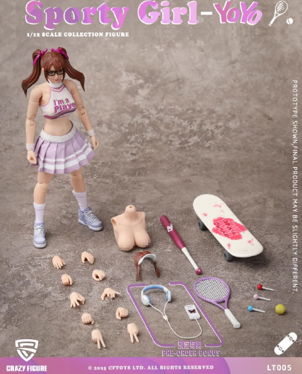 (Pre-Order) Crazyfigure 1/12 Sport Girl YoYo action figure LT005