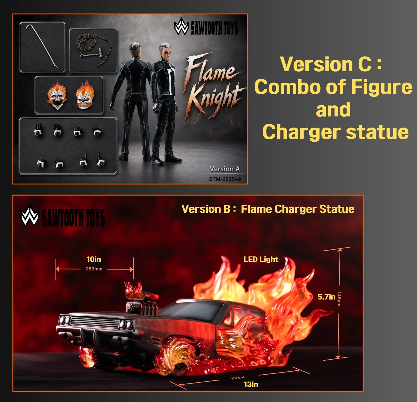 (Pre-Order) Sawtooth Toys 1/12 Flame Knight figure and Charger statue STM20254