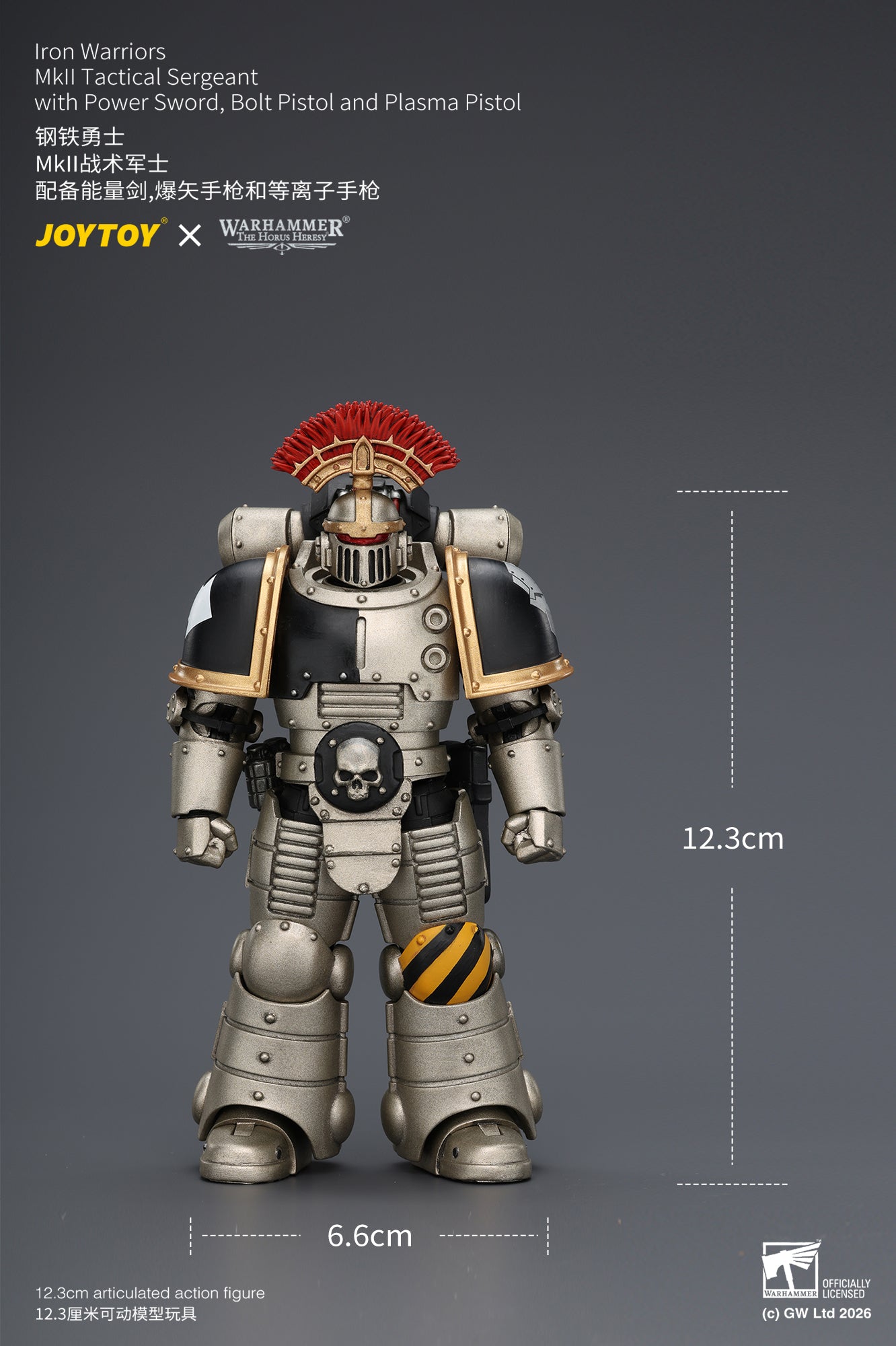 (Pre-Order) Warhammer The Horus Heresy Iron Warriors Mkll Tactical Sergeant with Power Sword, Bolt Pistol and Plasma Pistol