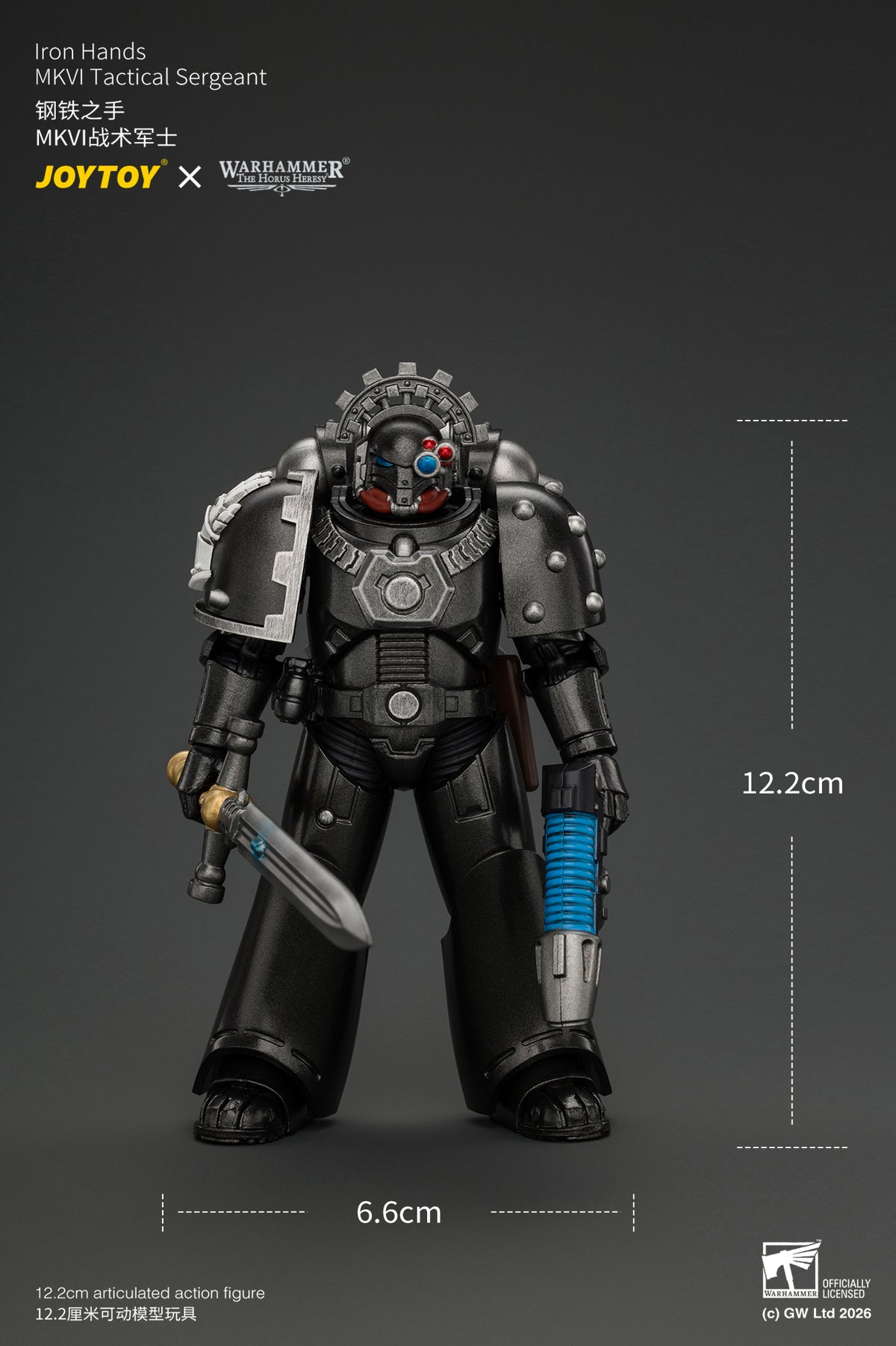 (Pre-Order) Warhammer The Horus Heresy Iron Hands MkVI Tactical Sergeant with Bolter, Plasma Pistol & Power sword