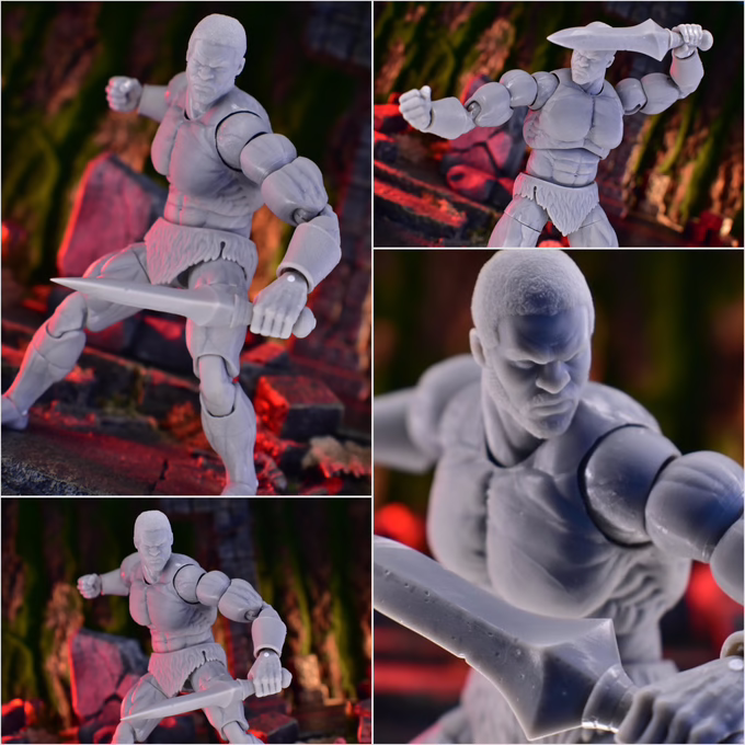 (Pre-Order) Brutal Realm African Warrior Barbarian 1/12 Scale Action Figure