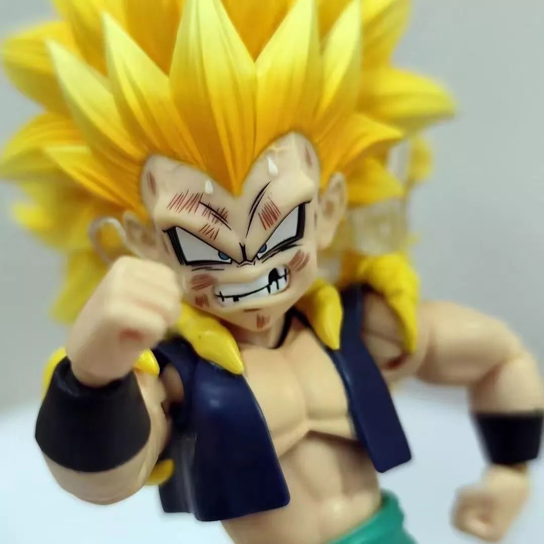 Square K custom dragon ball shf Gotenks SSJ3 Super Saiyan 3 head with blind box effect (In Stock)