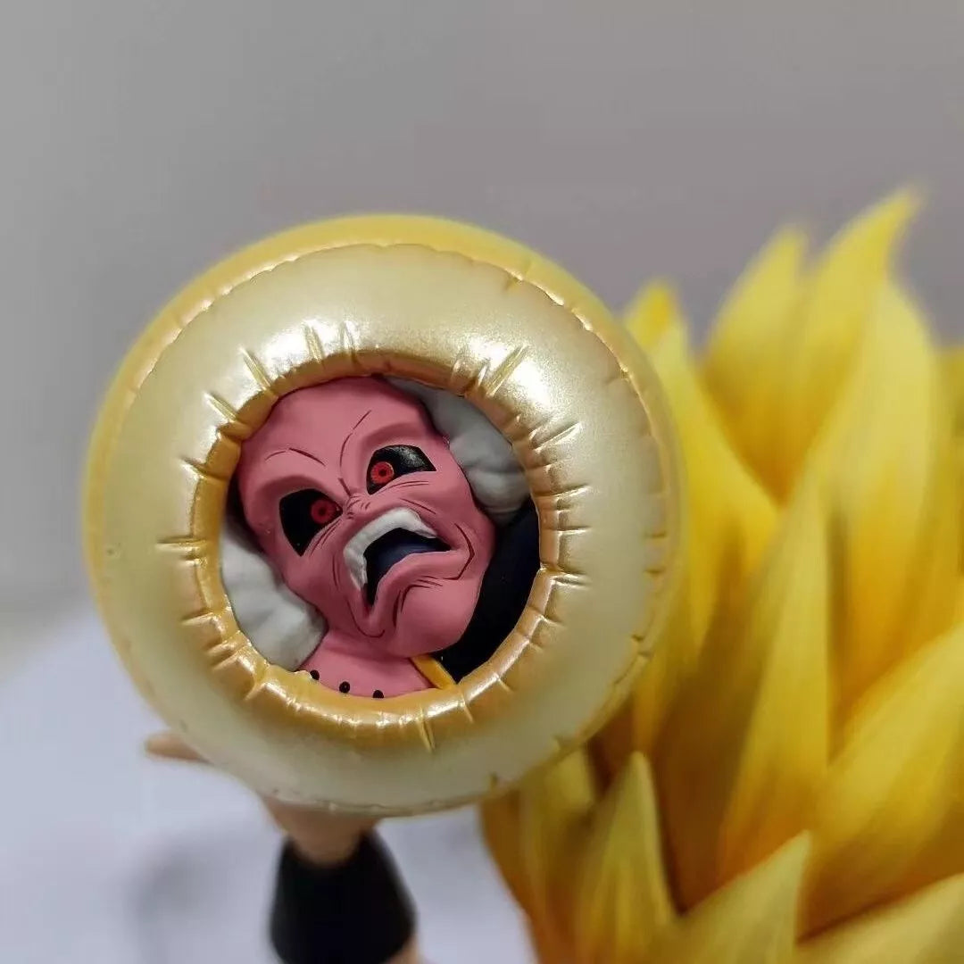 Square K custom dragon ball shf Gotenks SSJ3 Super Saiyan 3 head with blind box effect (In Stock)