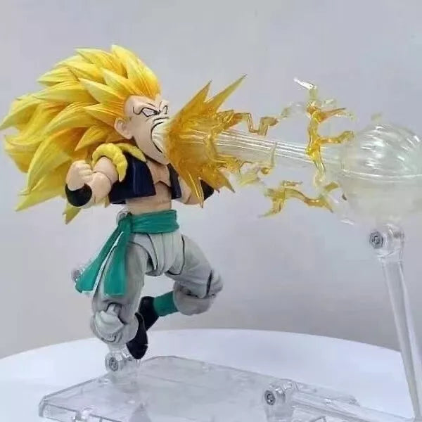 Square K custom dragon ball shf Gotenks SSJ3 Super Saiyan 3 head with blind box effect (In Stock)