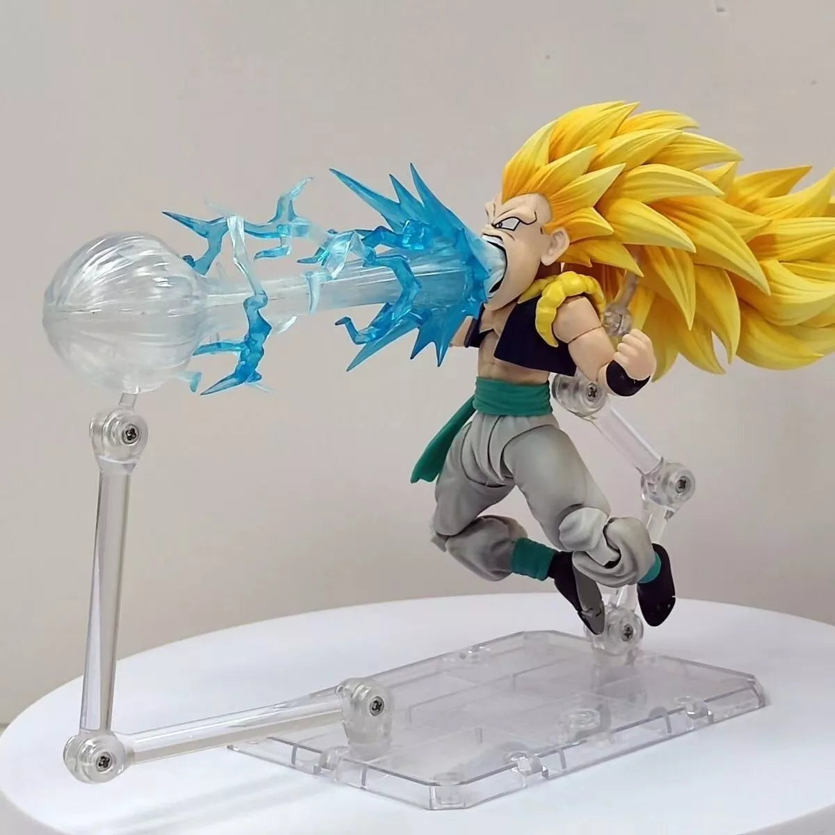 Square K custom dragon ball shf Gotenks SSJ3 Super Saiyan 3 head with blind box effect (In Stock)