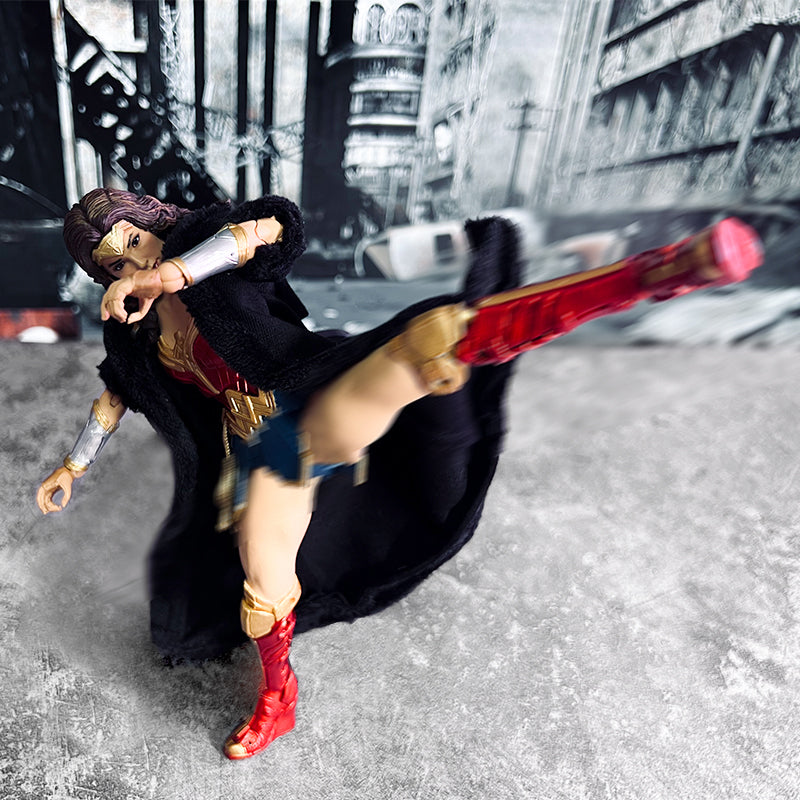 Custom 1/12 Clothing Accessories for Mcfarlane Wonder Woman Cloak 1/12
