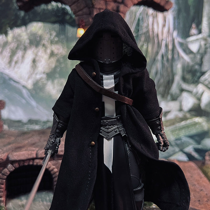 Custom 1/12 Clothing Accessories for Mythic Legions Black Templar Coat 1/12