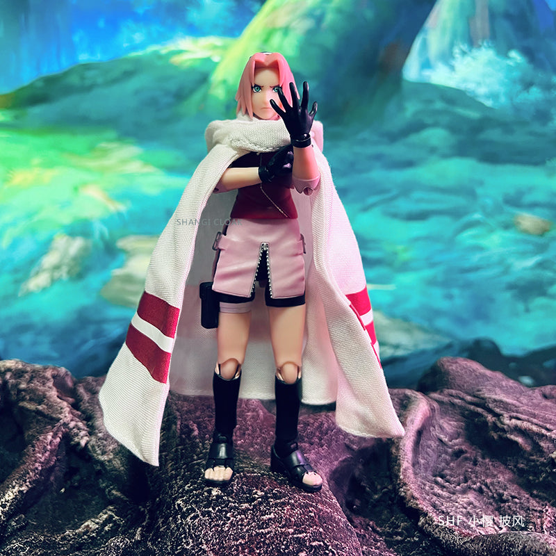 Custom 1/12 Clothing Accessories for S.H.Figuarts SHF Sakura Haruno Cloak 1/12