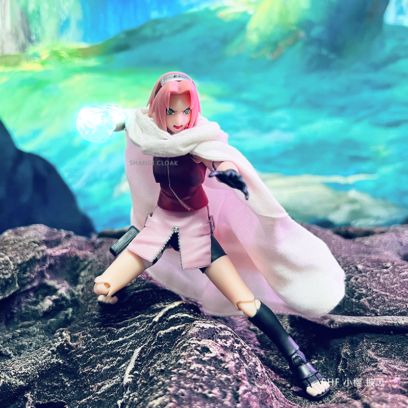 Custom 1/12 Clothing Accessories for S.H.Figuarts SHF Sakura Haruno Cloak 1/12
