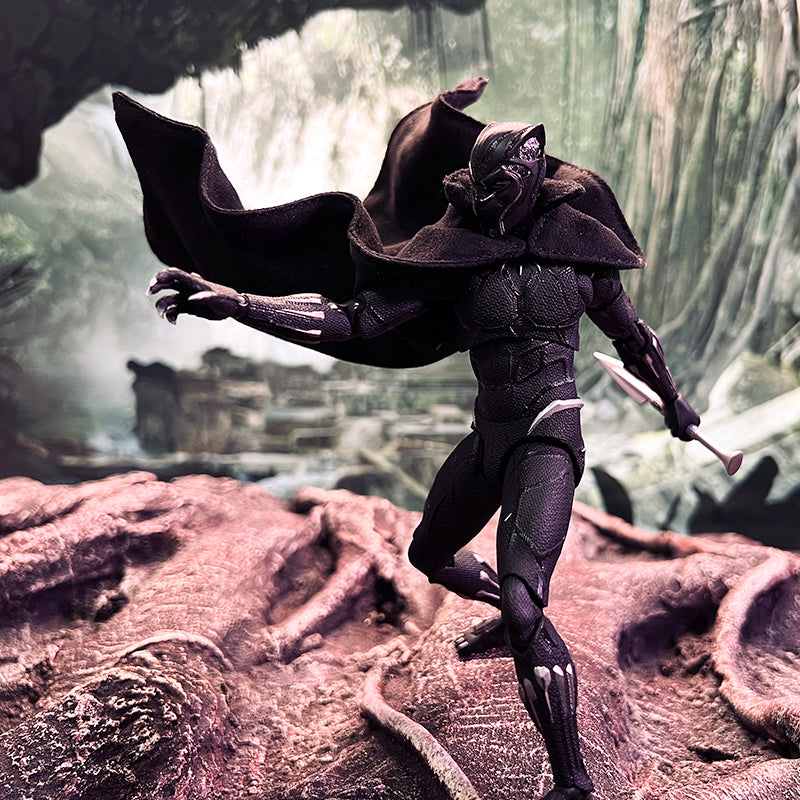 black panther gear Custom 1/12 Clothing Accessories for S.H.Figuarts SHF Black Panther Cloak 1/12