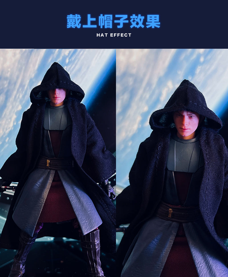 Custom 1/12 Clothing Accessories for Hasbro Star Wars Anakin Coat 1/12