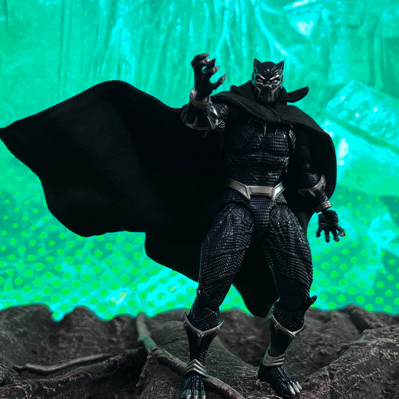 Custom 1/12 Clothing Accessories for Kaiyodo Amazing Yamaguchi Black Panther Cloak 1/12