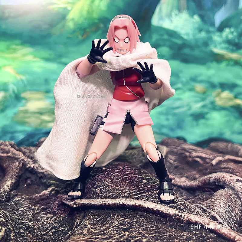Custom 1/12 Clothing Accessories for S.H.Figuarts SHF Sakura Haruno Cloak 1/12