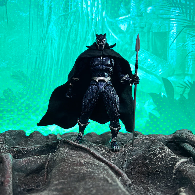 Custom 1/12 Clothing Accessories for Kaiyodo Amazing Yamaguchi Black Panther Cloak 1/12