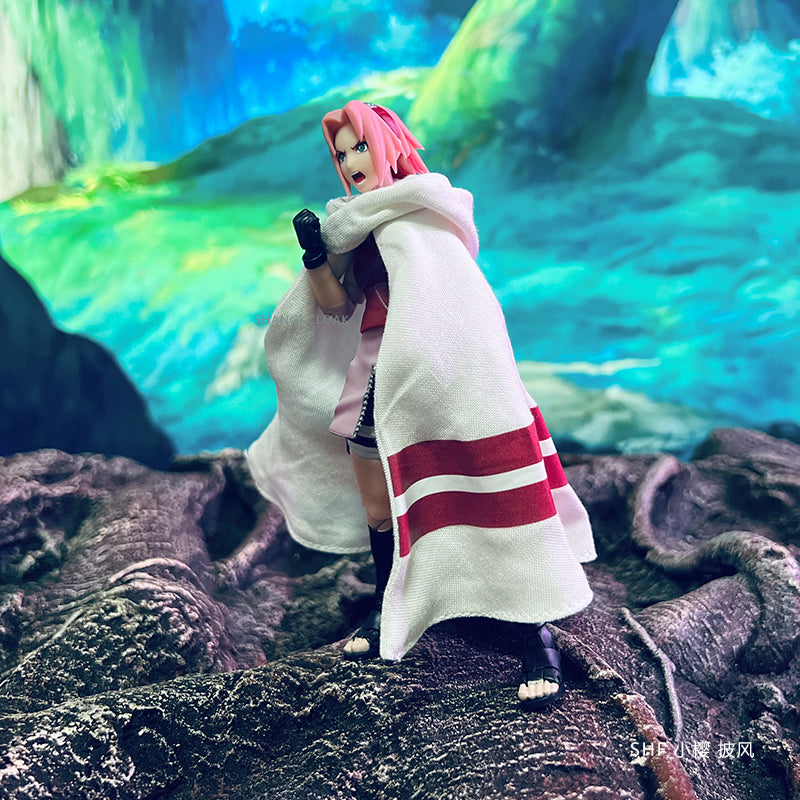 Custom 1/12 Clothing Accessories for S.H.Figuarts SHF Sakura Haruno Cloak 1/12