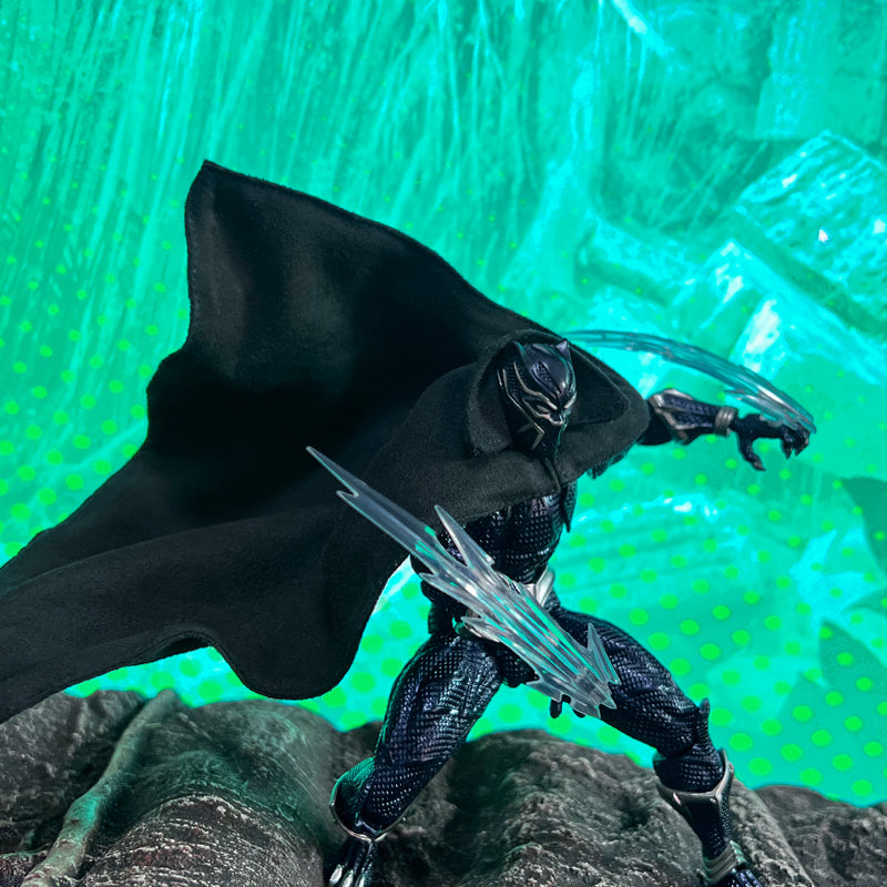 Custom 1/12 Clothing Accessories for Kaiyodo Amazing Yamaguchi Black Panther Cloak 1/12
