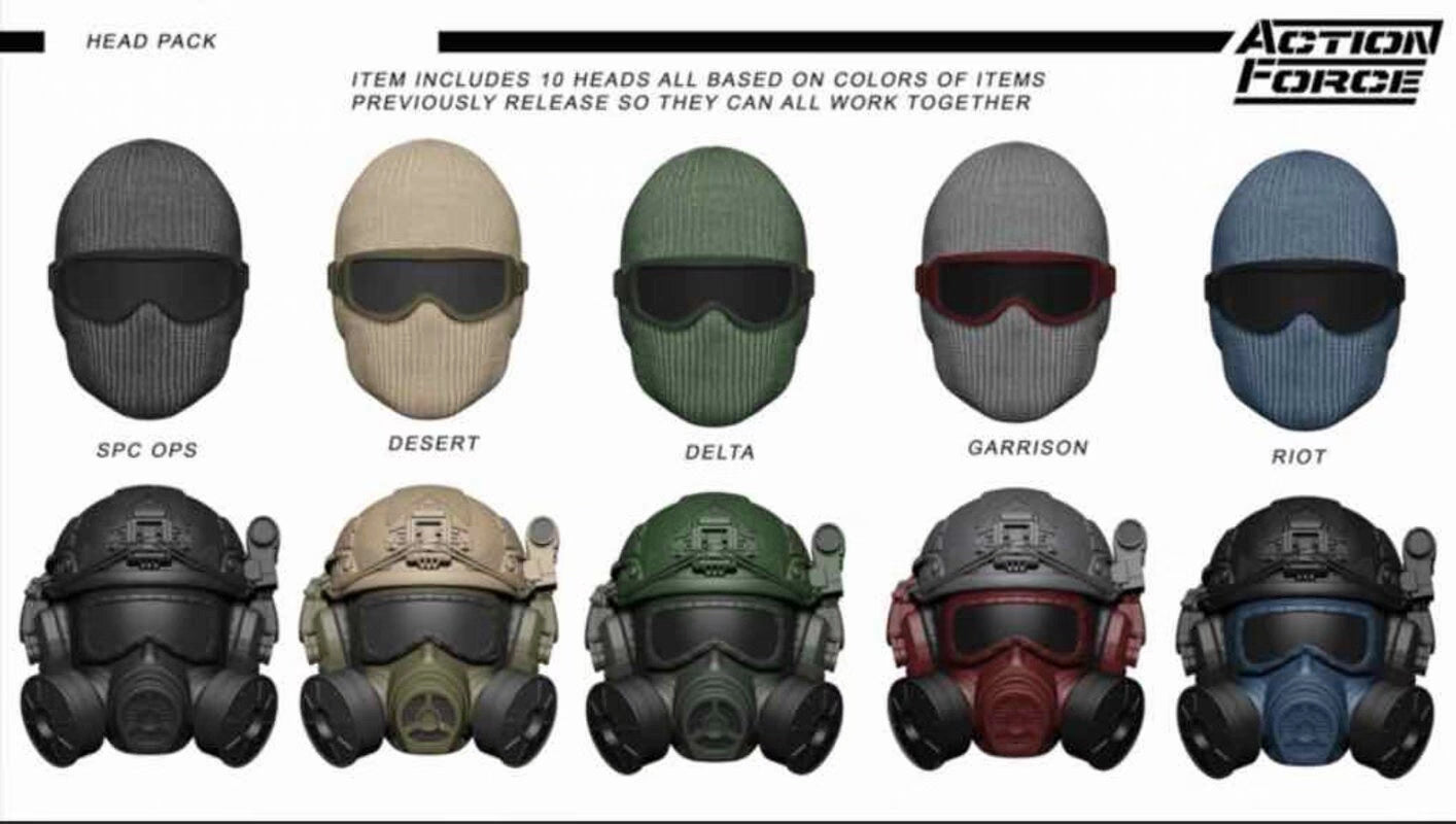(Pre-Order) Action Force 1/12 Scale Action Figure - Series 4 - Head Pack (Set of 10)