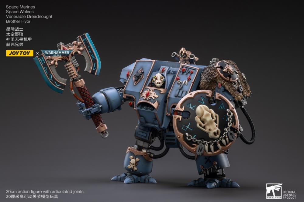 Warhammer 40K Space Marines Space Wolves Venerable Dreadnought Brother Hvor 1/18 Scale Figure (In Stock)
