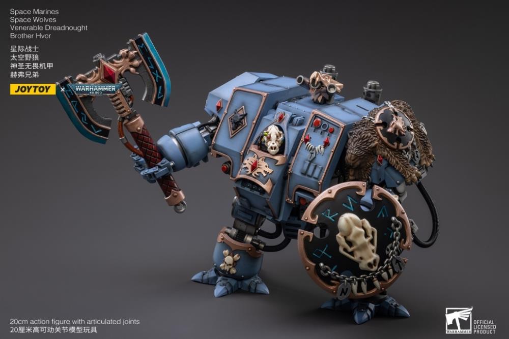 Warhammer 40K Space Marines Space Wolves Venerable Dreadnought Brother Hvor 1/18 Scale Figure (In Stock)