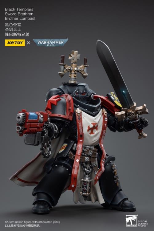 Warhammer 40k Black Templars Sword Brethren Brother Lombast 1/18 Scale Figure (In Stock)