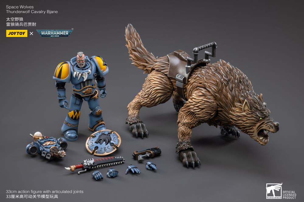 Warhammer 40K Space Wolves Thunderwolf Cavalry Bjane 1/18 Scale Figure (In Stock)