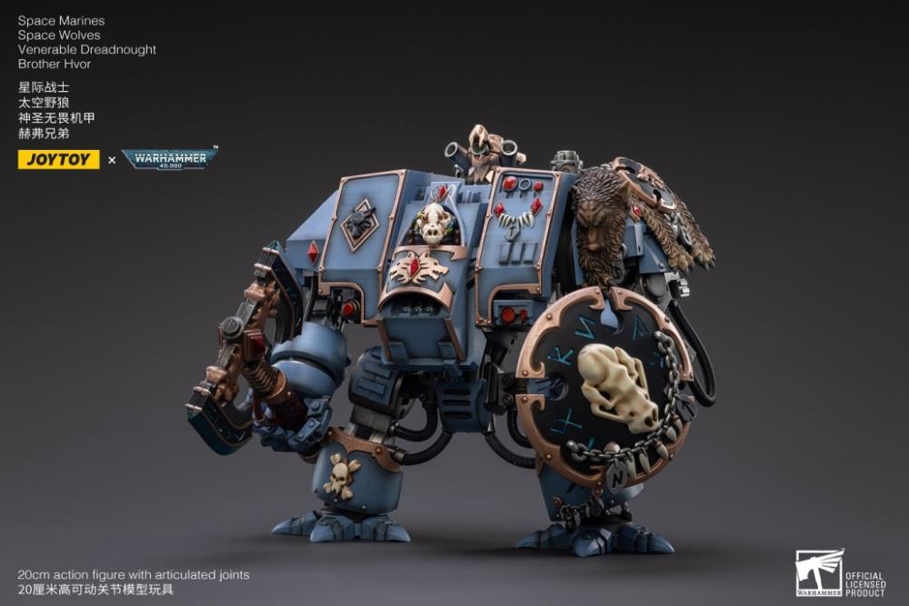 Warhammer 40K Space Marines Space Wolves Venerable Dreadnought Brother Hvor 1/18 Scale Figure (In Stock)