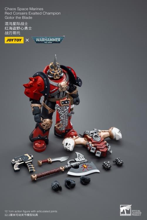 Warhammer 40K Chaos Space Marines Red Corsairs Exalted Champion Gotor the Blade 1/18 Scale Figure (In Stock)