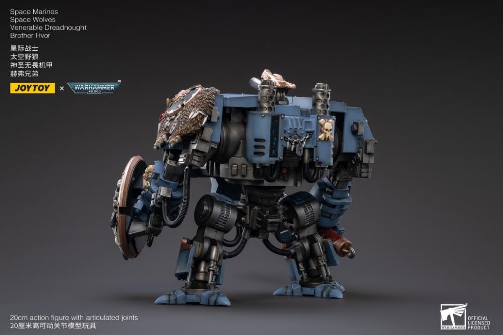 Warhammer 40K Space Marines Space Wolves Venerable Dreadnought Brother Hvor 1/18 Scale Figure (In Stock)