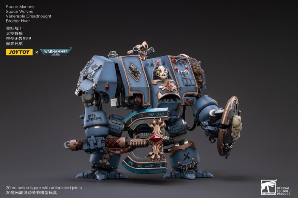 Warhammer 40K Space Marines Space Wolves Venerable Dreadnought Brother Hvor 1/18 Scale Figure (In Stock)
