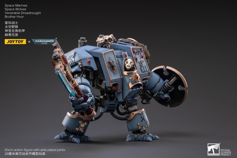Warhammer 40K Space Marines Space Wolves Venerable Dreadnought Brother Hvor 1/18 Scale Figure (In Stock)
