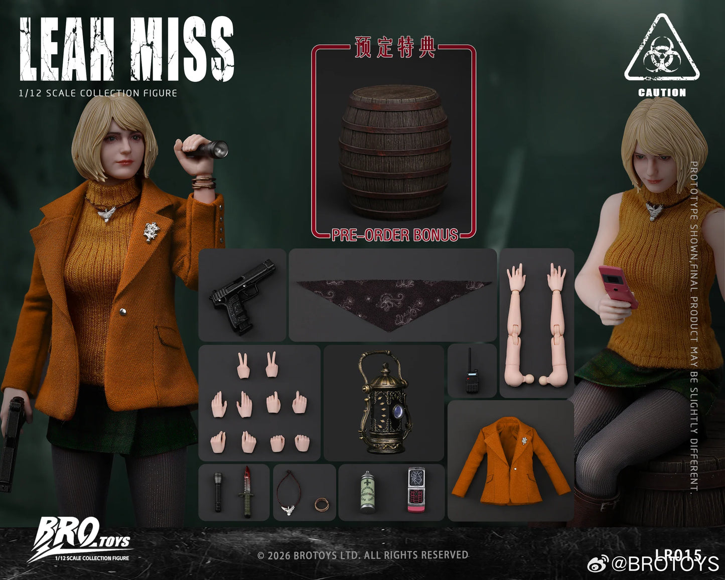(Pre-Order) Brotoys 1/12 Leah Miss LR015 action figure with preorder bonus Light feature