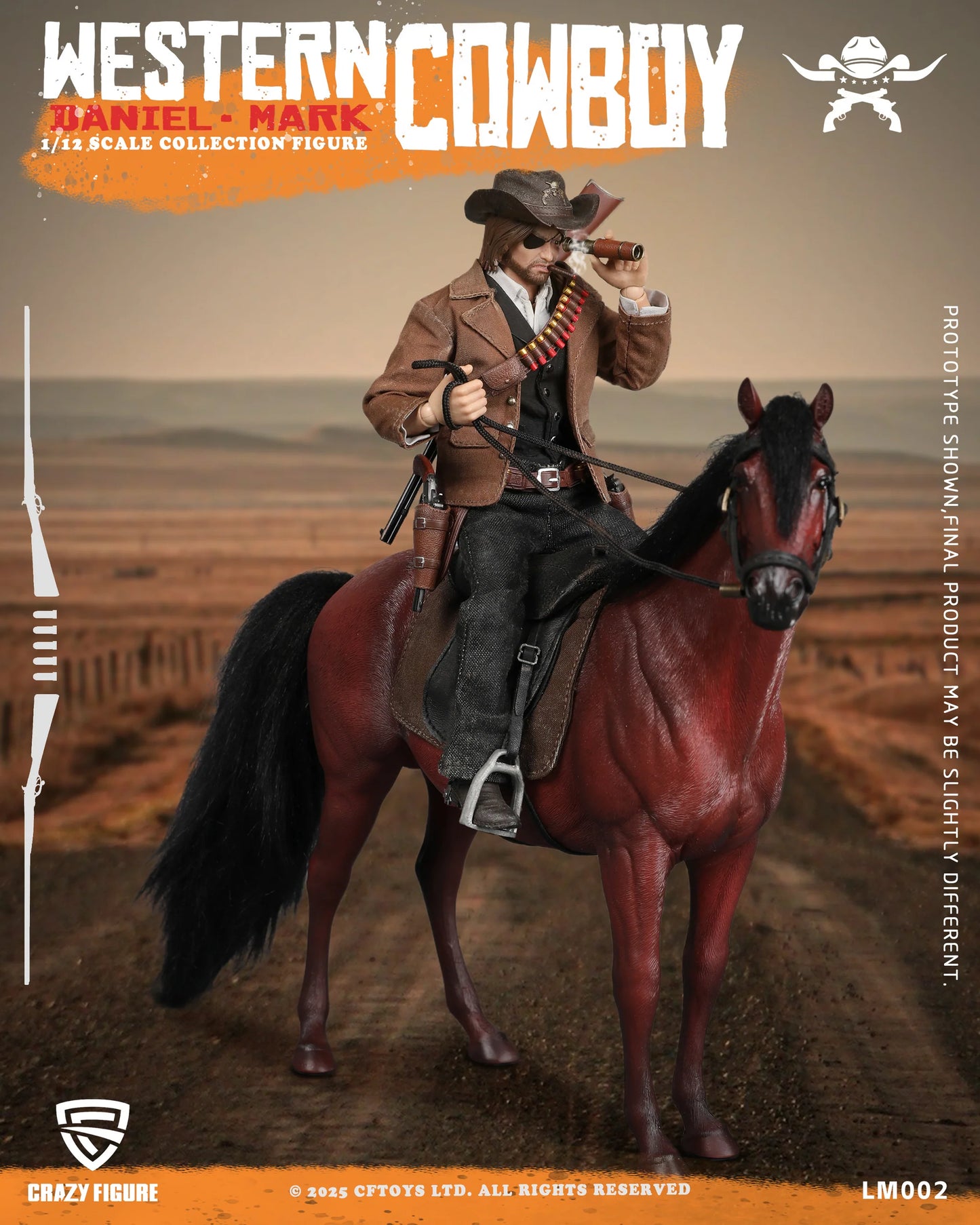 (Pre-Order) Crazyfigure 1/12 Western Cowboy Daniel Mark action figure LM002 Standard and Deluxe