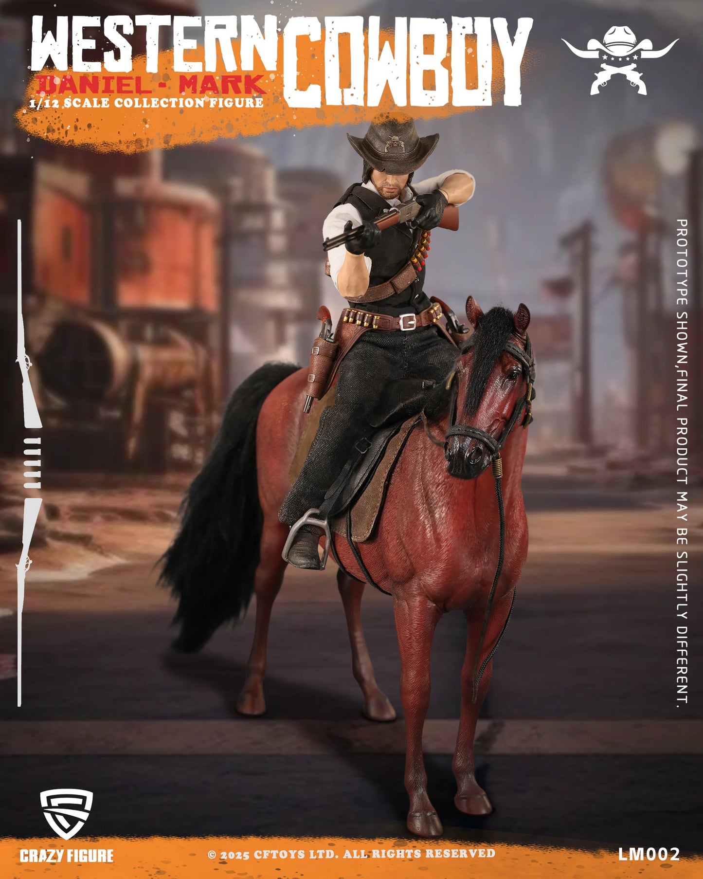(Pre-Order) Crazyfigure 1/12 Western Cowboy Daniel Mark action figure LM002 Standard and Deluxe