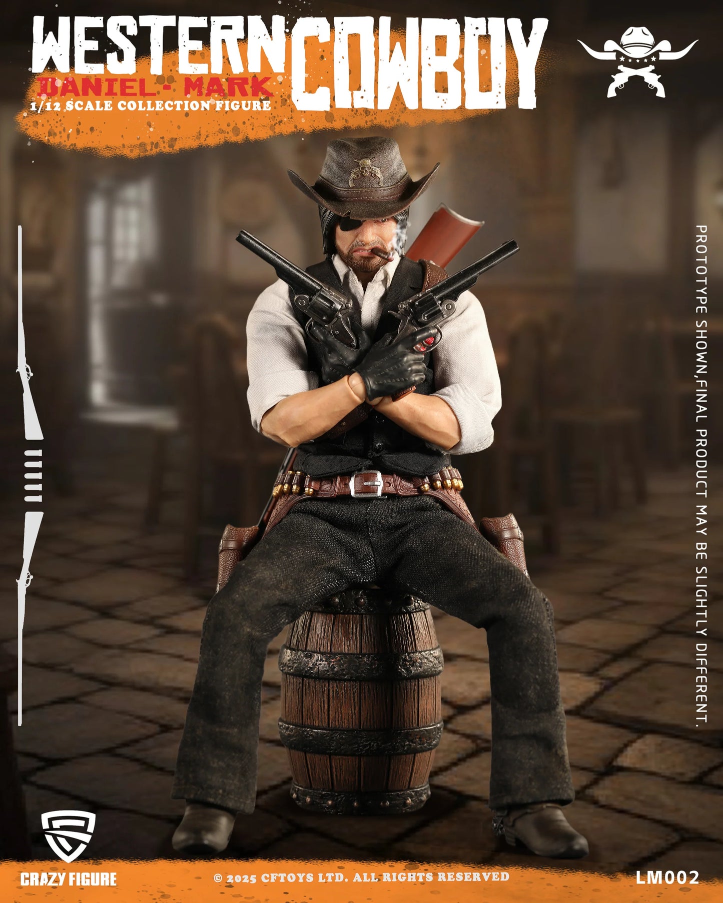 (Pre-Order) Crazyfigure 1/12 Western Cowboy Daniel Mark action figure LM002 Standard and Deluxe