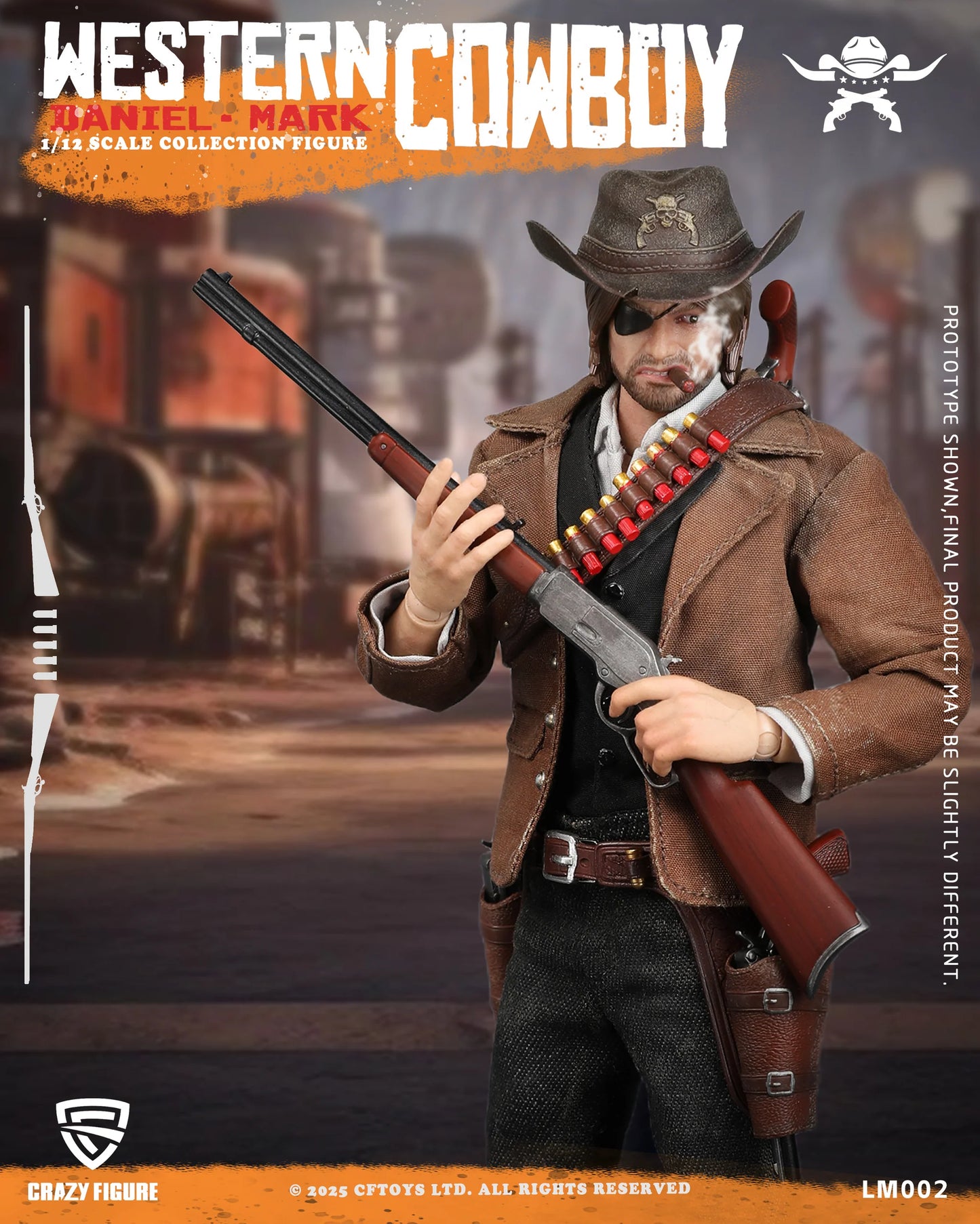 (Pre-Order) Crazyfigure 1/12 Western Cowboy Daniel Mark action figure LM002 Standard and Deluxe