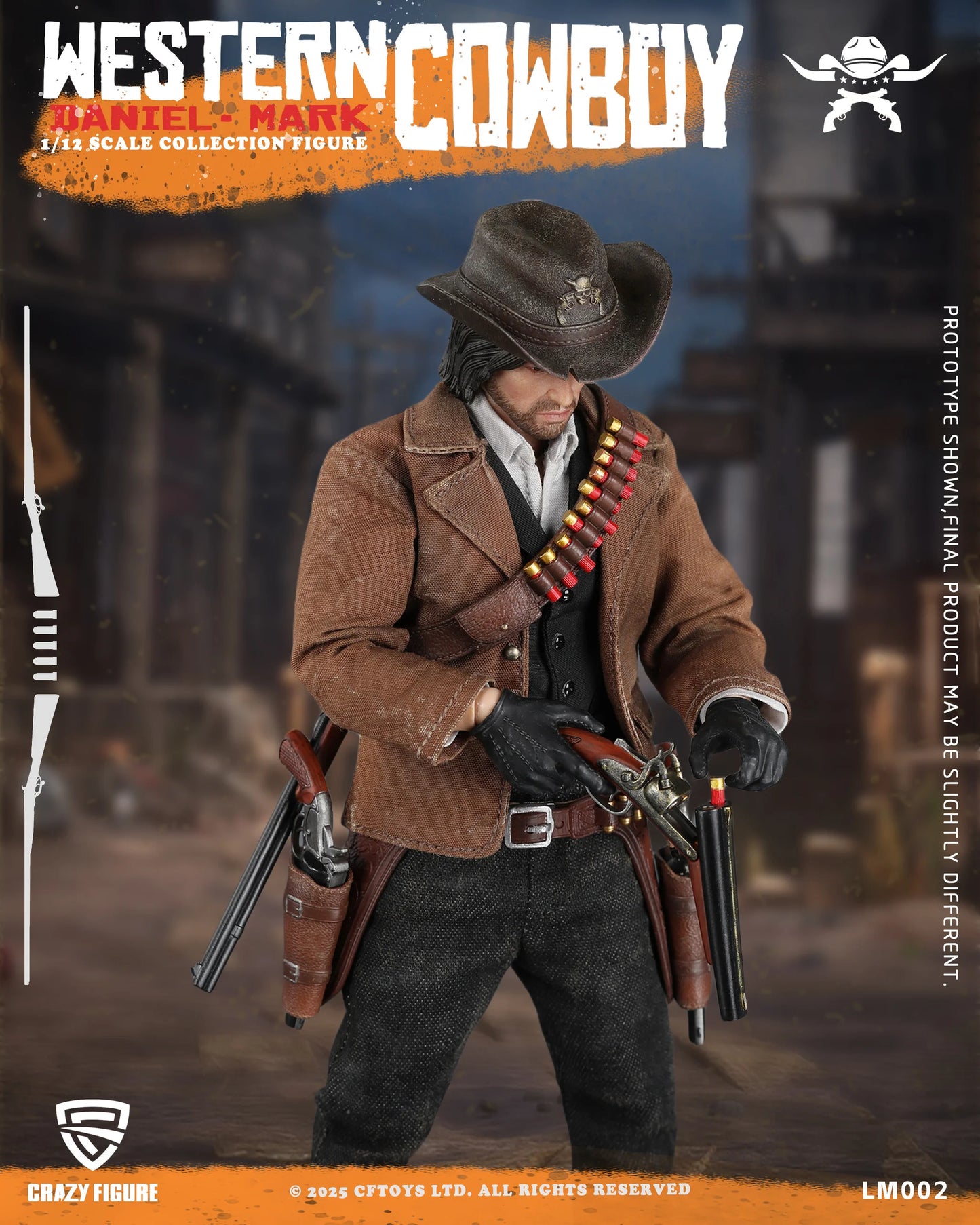 (Pre-Order) Crazyfigure 1/12 Western Cowboy Daniel Mark action figure LM002 Standard and Deluxe