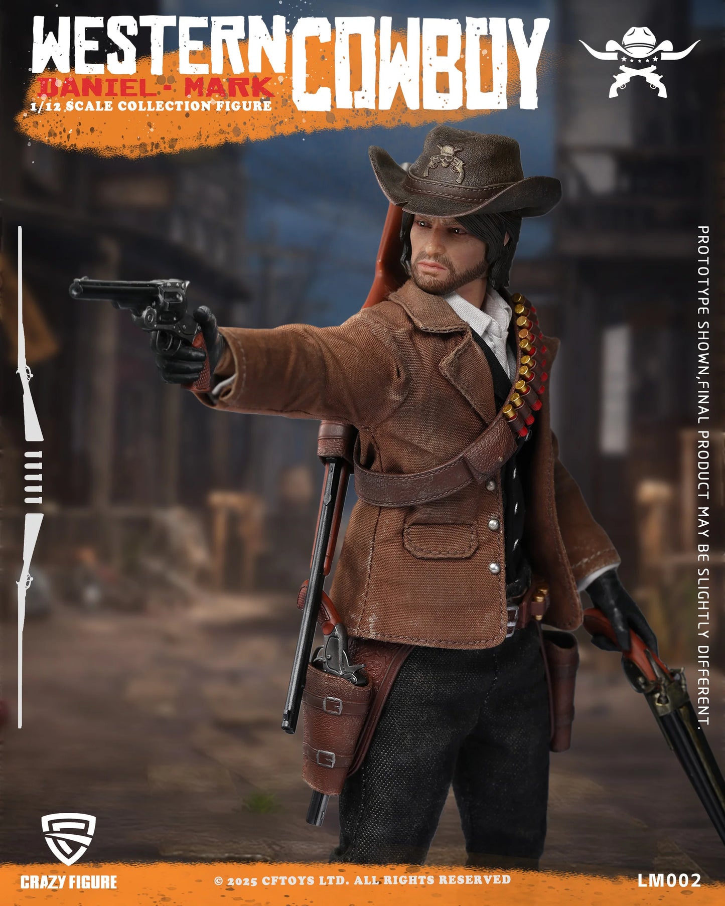 (Pre-Order) Crazyfigure 1/12 Western Cowboy Daniel Mark action figure LM002 Standard and Deluxe