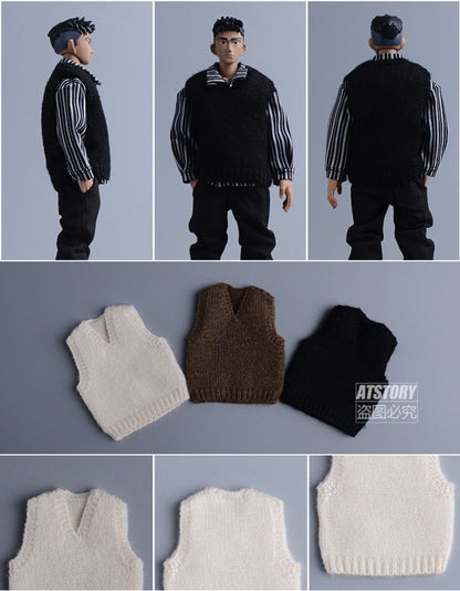 Custom 1/12 Clothing Accessories Sweater Vest for 1/12 Scale Strong Body