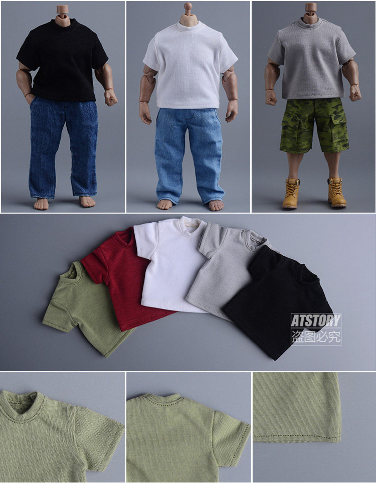 Custom 1/12 Clothing Accessories Top for 1/12 Scale Strong Body