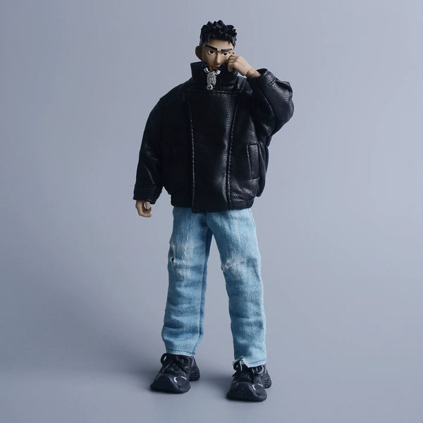 Custom 1/12 Clothing Accessories Leather Jacket for 1/12 Scale Action Figure