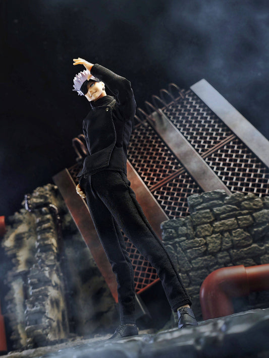 Custom 1/12 Jujutsu High Uniform Clothing for Jujutsu Kaisen Satoru Gojo (Romankey / VToys Body)