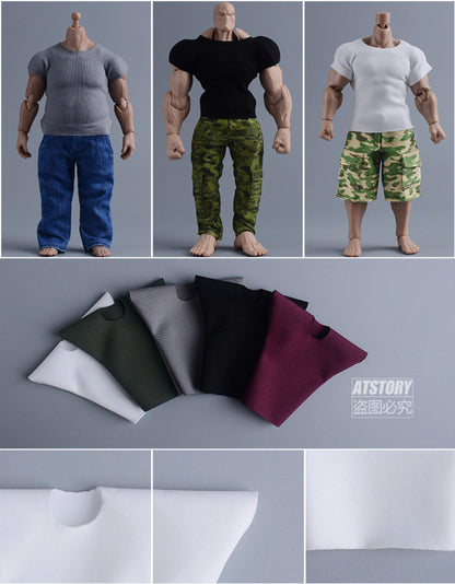 Custom 1/12 Clothing Accessories Slim Fit Top for 1/12 Scale Strong Body