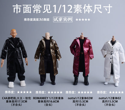 Custom 1/12 Clothing Accessories Trench Coat for 1/12 Scale Action Figure