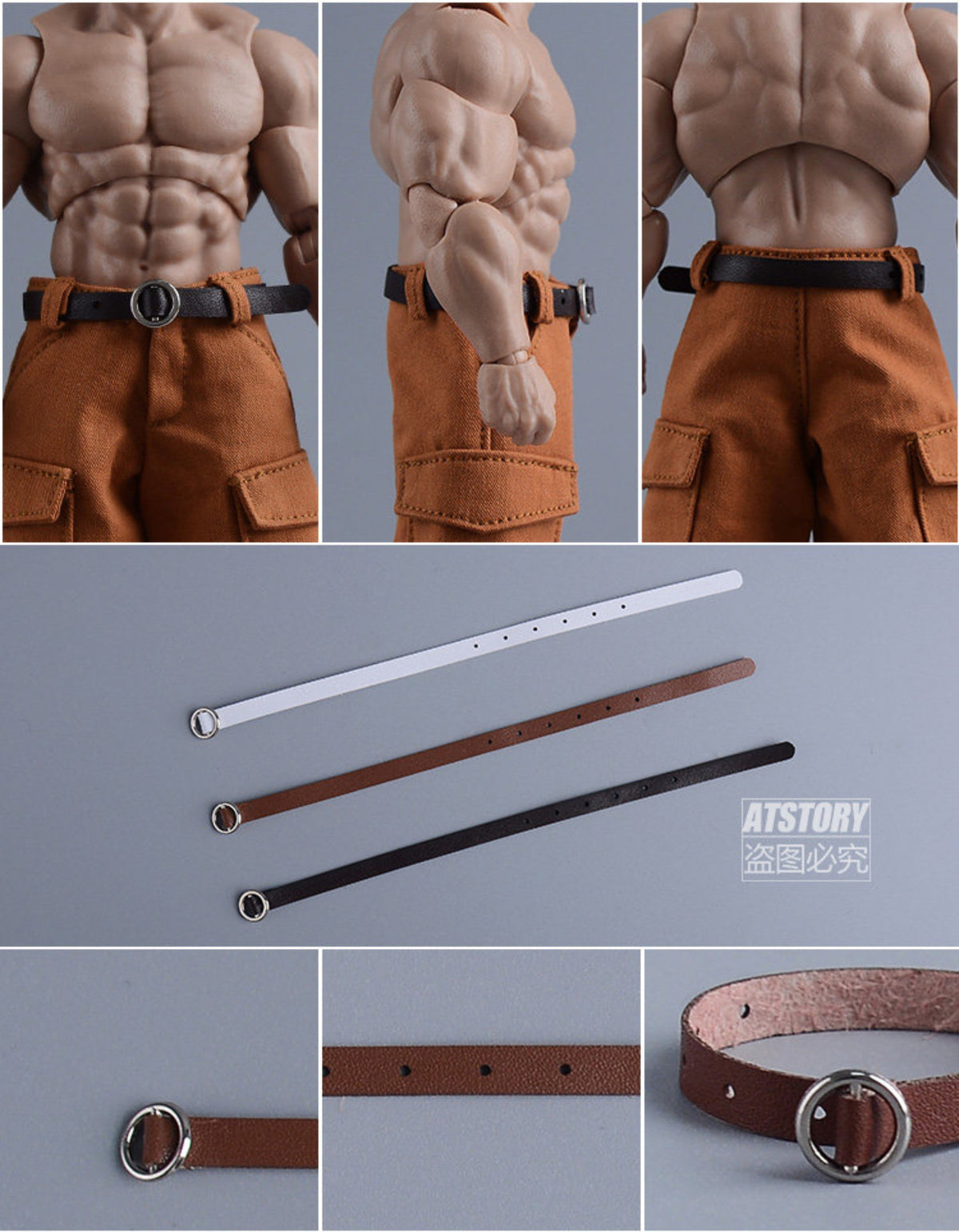 Custom 1/12 Clothing Accessories Belt for 1/12 Scale Strong Body
